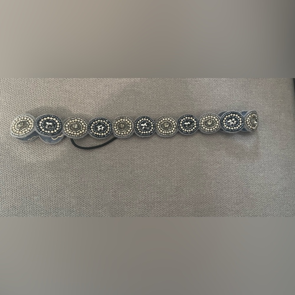 Blue and Silver beaded headband from Anthropologie
